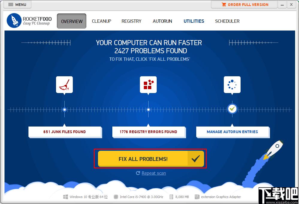 RocketFixio下载,系统优化,系统清理
